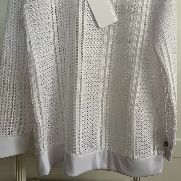 BNWT Fabletics Sophie Tunic White Sheer Crochet Lace Long Sleeve (M) - Picture 4 of 7